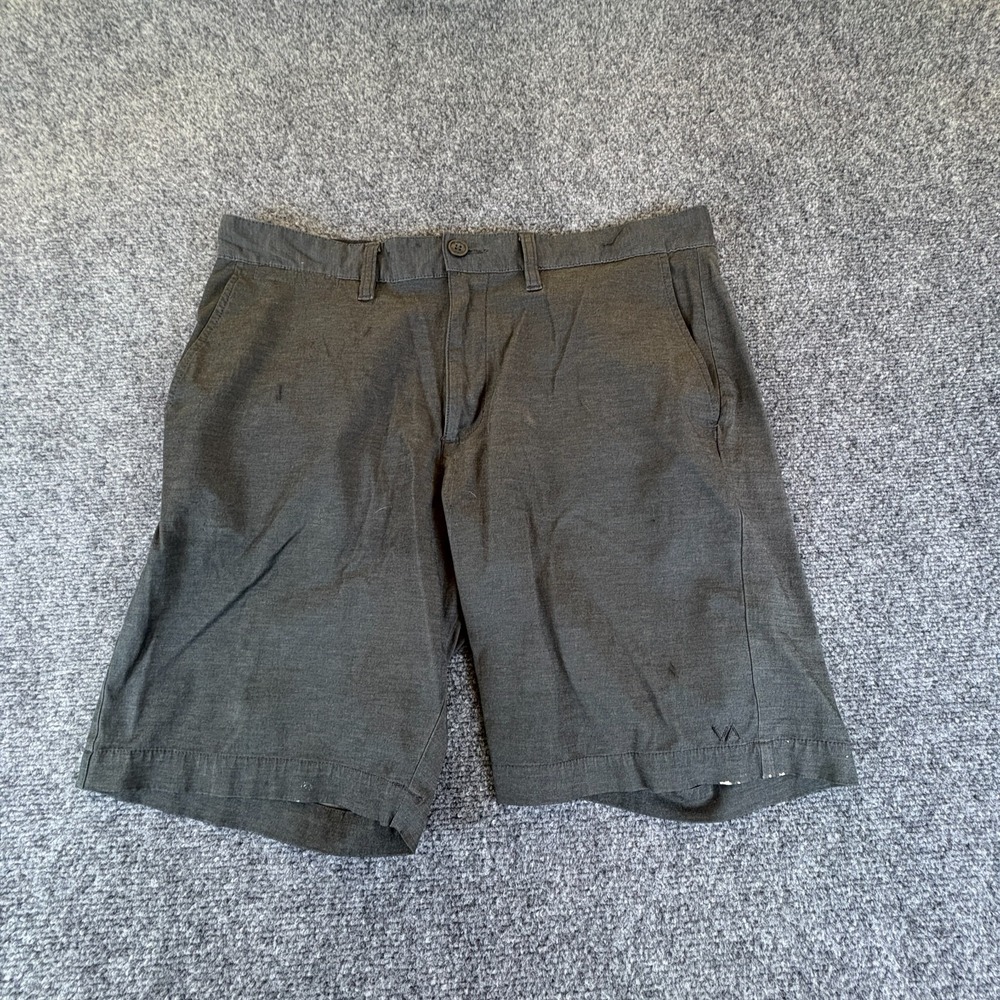 RVCA Back In Hybrid Shorts Mens 35x9 Dark Gray Cotton Stretch Flat Front Casual